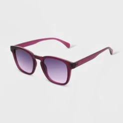 Universal Thread Women's Shiny Square Sunglasses with Purple Gradient Lenses