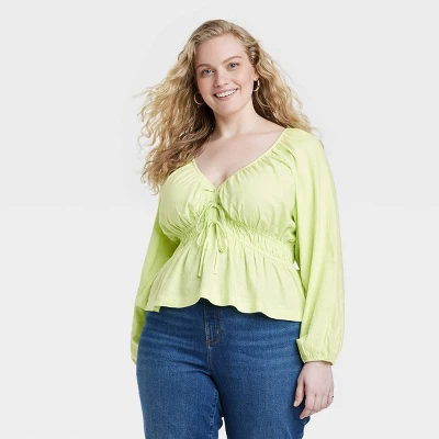 Universal Thread™ Women's Puff Long Sleeve Tie-Front Blouse 6 Universal Thread™ Women's Puff Long Sleeve Tie-Front Blouse - Image 4