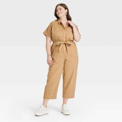 Universal Thread Women's Short Sleeve Button-Front Boilersuit with Tie Waist 5 Universal Thread Women's Short Sleeve Button-Front Boilersuit with Tie Waist - Image 3