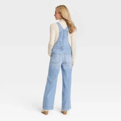 Universal Thread™ Women's Light Wash Wide-Leg Denim Overalls