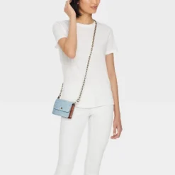 Universal Thread Chain Card Case with Removable Gold-Tone Chain