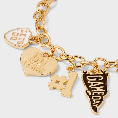 Universal Thread™ Go Team Pull-Tie Charm Bracelet - Gold Finish 5 Universal Thread™ Go Team Pull-Tie Charm Bracelet - Gold Finish - Image 3