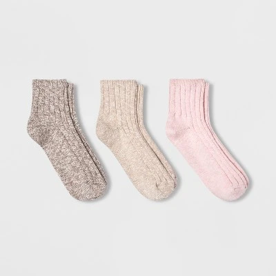 Universal Thread Women's Slub Ankle Socks - 3pk (Size 4-10) 4 Universal Thread Women's Slub Ankle Socks - 3pk (Size 4-10) - Image 2