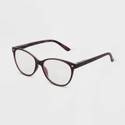 Universal Thread™ Gloss Plastic Cat-eye Blue Light Filtering Reading Glasses - Burgundy
