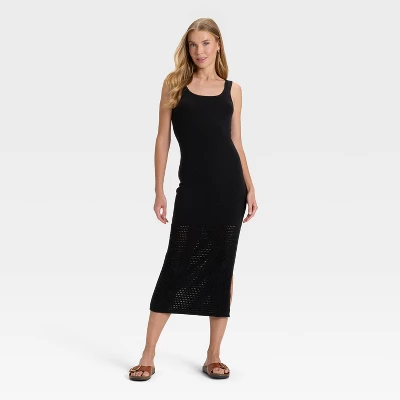 Universal Thread Women's Midi Sweater Dress - Pointelle & Jersey Knit 4 Universal Thread Women's Midi Sweater Dress - Pointelle & Jersey Knit - Image 2