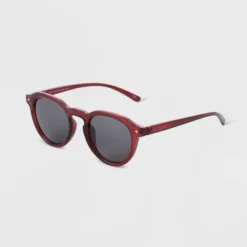 Universal Thread Women's Narrow Geo Round Sunglasses - Red