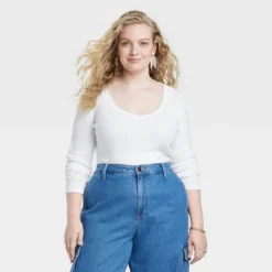 Universal Thread Women's Ribbed V-Neck Long Sleeve T-Shirt -Universalthread GUEST 5017d20c 46bc 4345 997e 4b3d80ad8003