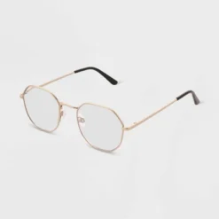 Universal Thread™ Women's Satin Metal Round Blue Light Filtering Reading Glasses