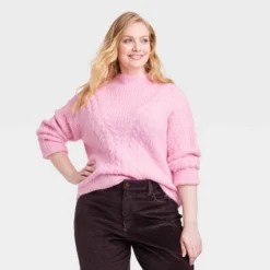 Women's Cable Mock Turtleneck Pullover Sweater - Universal Thread™ -Universalthread GUEST 52227d76 0ead 4e5f bed3 2e52b3eb678f