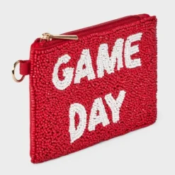 Universal Thread Red & White "Game Day" Beaded Pouch