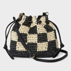 Universal Thread™ Straw Checker Drawstring Crossbody Bag -Universalthread GUEST 5b56b091 93a4 47ca 9db9 3184d94ccd19