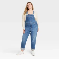 Universal Thread Women's Medium Wash Denim Overalls with Cuffed Hem -Universalthread GUEST 5d264c75 ebbd 4f02 a9f3 758a91829b6a