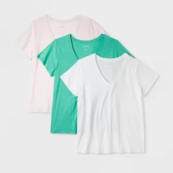 Universal Thread™ Women's 3pk Fitted V-Neck Short Sleeve T-Shirt -Universalthread GUEST 5de6f0f4 66cf 45bc 8c32 f218edeeb497