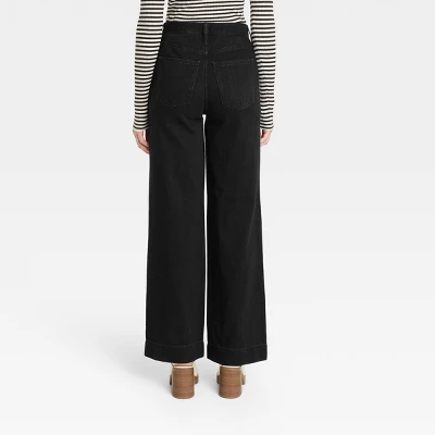 Women's High-Rise Wide Leg Jeans - Universal Thread™ Black 3 Women's High-Rise Wide Leg Jeans - Universal Thread™ Black
