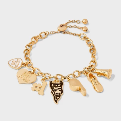 Universal Thread™ Go Team Pull-Tie Charm Bracelet - Gold Finish 6 Universal Thread™ Go Team Pull-Tie Charm Bracelet - Gold Finish - Image 4