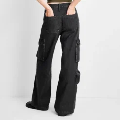 Universal Thread Women's High-Rise Wide Leg Denim Cargo Pants