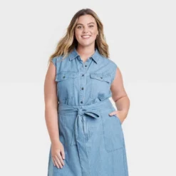 Universal Thread Women's Sleeveless Denim Button-Down Shirt 9 Universal Thread Women's Sleeveless Denim Button-Down Shirt -Universalthread GUEST 74d512e2 796c 4d62 bd70 74fb4104c9dc