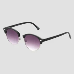 Universal Thread™ Women's Round Retro Metal Sunglasses in Black