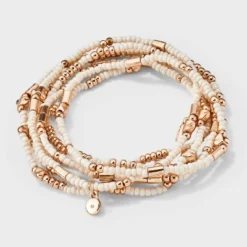 Universal Thread 7-Piece Heart Beaded Bracelet Set in Ivory -Universalthread GUEST 8081a662 4a05 437e bf19 bf7b6336ccd8