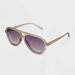 Universal Thread Women's Matte Aviator Sunglasses - Dark Taupe