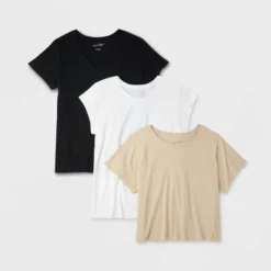 Universal Thread Women's Slim Fit Short Sleeve T-Shirt 3-Pack - White, Beige & Black 11 Universal Thread Women's Slim Fit Short Sleeve T-Shirt 3-Pack - White, Beige & Black -Universalthread GUEST 87139247 752b 4258 88e2 38b62f47d9e7