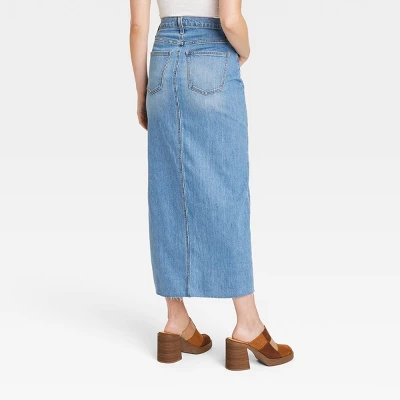 Universal Thread™ Women's High-Rise Denim Maxi Skirt - Medium Wash 3 Universal Thread™ Women's High-Rise Denim Maxi Skirt - Medium Wash