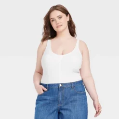 Universal Thread Women's Corset Tank - Ribbed Asymmetrical Neck Top -Universalthread GUEST 8a450bb1 8fff 43b3 983f f4b65db9a1e6