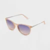 Universal Thread™ Women's Metal Round Sunglasses – Pink with Blue Lenses -Universalthread GUEST 8a97383c 2b46 4f0b 832d bf91edae5eff