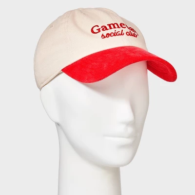 Universal Thread Gameday Social Club Two-Toned Baseball Hat in Beige and Red 3 Universal Thread Gameday Social Club Two-Toned Baseball Hat in Beige and Red