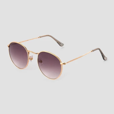 Universal Thread™ Women's Narrow Metal Round Sunglasses - Gold 3 Universal Thread™ Women's Narrow Metal Round Sunglasses - Gold