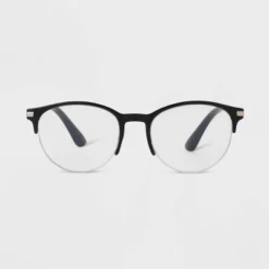 Universal Thread Women's Retro Round Blue Light Filtering Glasses - Black