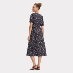 Universal Thread Women's Puff Short Sleeve Midi Wrap Dress