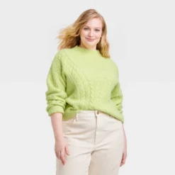 Women's Cable Mock Turtleneck Pullover Sweater - Universal Thread™ -Universalthread GUEST 9c9d9ae6 bca7 47c2 a087 f6fc4b295ea1
