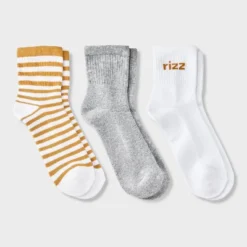Universal Thread Women's Cushioned Striped Mid Crew Socks, 3-Pack -Universalthread GUEST 9ee14861 e064 452b 8d2b b5ae69eb2a4e