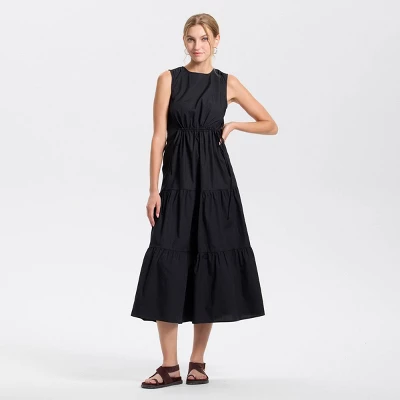 Universal Thread Women's Tiered Maxi A-Line Cotton Dress 3 Universal Thread Women's Tiered Maxi A-Line Cotton Dress