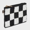 Universal Thread Checker Beaded Pouch - Black and White