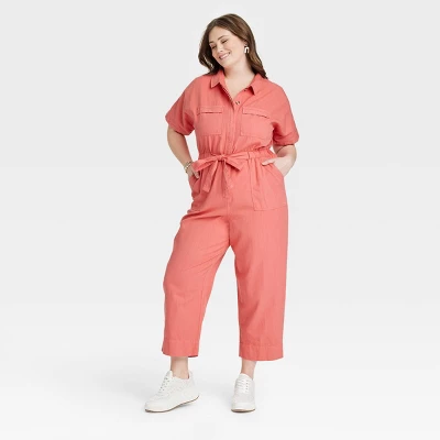 Universal Thread Women's Short Sleeve Button-Front Boilersuit with Tie Waist 9 Universal Thread Women's Short Sleeve Button-Front Boilersuit with Tie Waist - Image 7