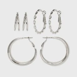 Twisted And Duo Hoop Earring Set 3pc - Universal Thread™ -Universalthread GUEST a8085660 3507 4fa1 b6a3 0eeabe713ca8