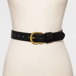 Universal Thread Women's Solid Horseshoe Belt with Gold-Tone Buckle