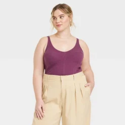 Universal Thread Women's Corset Tank - Ribbed Asymmetrical Neck Top -Universalthread GUEST bc4f7194 53fe 4988 a1fd de2dc1f2330b