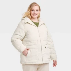 Universal Thread Women's Quilted Puffer Jacket with Hood -Universalthread GUEST c8852094 f973 4d81 9890 d2f3f025bb31