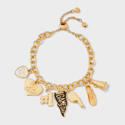 Universal Thread™ Go Team Pull-Tie Charm Bracelet - Gold Finish 4 Universal Thread™ Go Team Pull-Tie Charm Bracelet - Gold Finish - Image 2