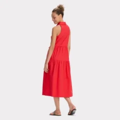 Universal Thread Women's Poplin Maxi Shirtdress in Red