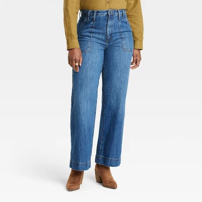 Universal Thread Women's High-Rise Wide Leg Jeans - Medium Wash 5 Universal Thread Women's High-Rise Wide Leg Jeans - Medium Wash - Image 3