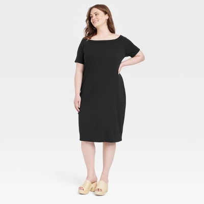 Universal Thread Women's Off Shoulder Ribbed Midi Bodycon Dress 5 Universal Thread Women's Off Shoulder Ribbed Midi Bodycon Dress - Image 3