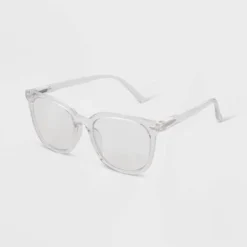 Universal Thread™ Women's Crystal Plastic Square Blue Light Filtering Reading Glasses