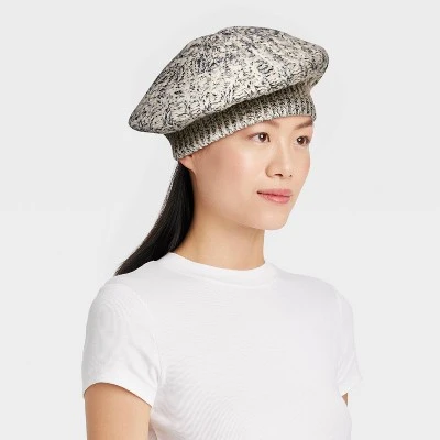 Universal Thread Cable Knit Beret - Soft Winter Hat with Ribbed Cuff 3 Universal Thread Cable Knit Beret - Soft Winter Hat with Ribbed Cuff
