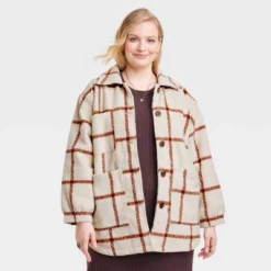 Universal Thread Women's Oversized Quilted Shacket - Plaid Pattern -Universalthread GUEST ed671413 a939 460e 92a1 28dc52c97961