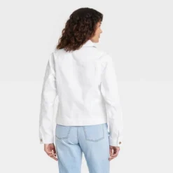 Universal Thread White Denim Jacket for Women - Classic 100% Cotton Layering Piece