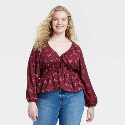 Universal Thread™ Women's Puff Long Sleeve Tie-Front Blouse 7 Universal Thread™ Women's Puff Long Sleeve Tie-Front Blouse - Image 5